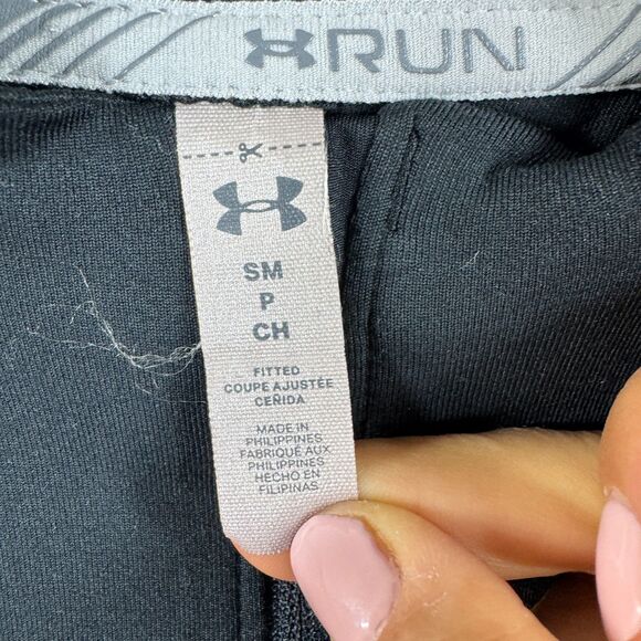 Under Armour Shirt Women's Small Black Half Zip Pullover Stretch Long Sleeve Run - Picture 3 of 6